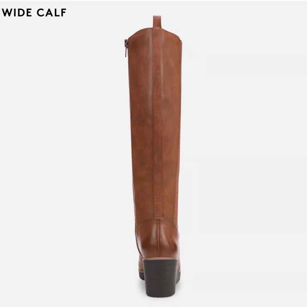 SOUL Naturalizer Tall Wedge Boots in Toffee Brown Wide Calf - Picture 5 of 12